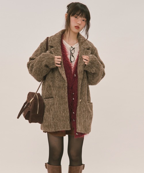mix color shaggy cardigan / ミックスカラーシャギー