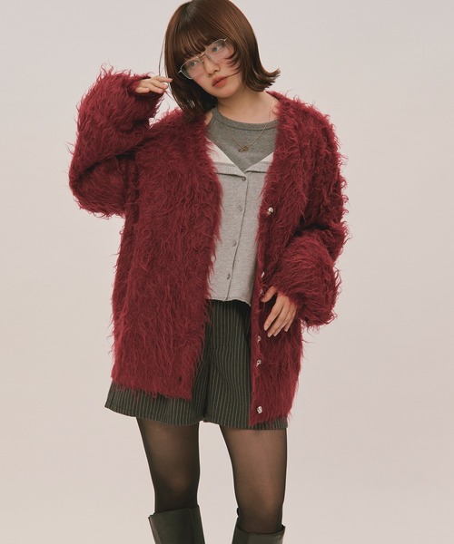 mix color shaggy cardigan / ミックスカラーシャギーカーディガン