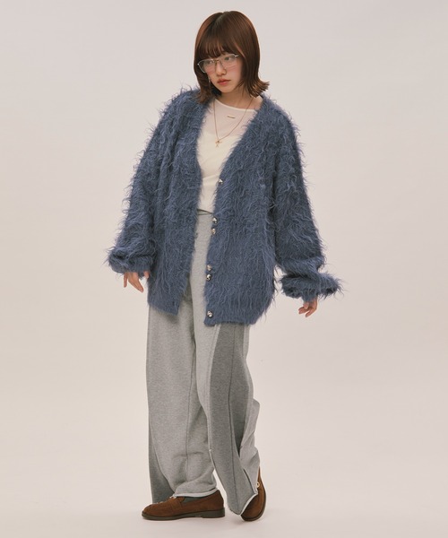 mix color shaggy cardigan / ミックスカラーシャギーカーディガン
