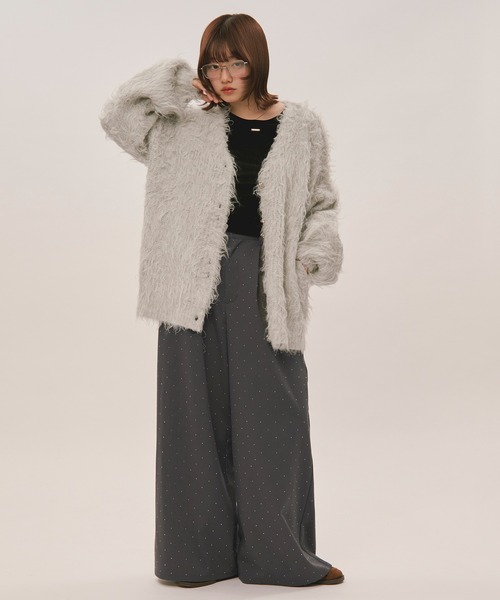 mix color shaggy cardigan / ミックスカラーシャギーカーディガン