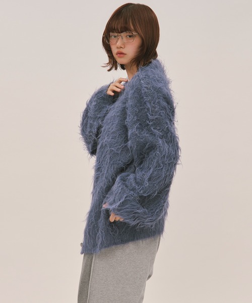 loin nuit(ロワンニュイ)の「mix color shaggy cardigan / ミックスカラーシャギーカーディガン(カーディガン/ボレロ・レディース・ブルー/ライトグレー/ボルドー・FREE)」の19枚目の写真