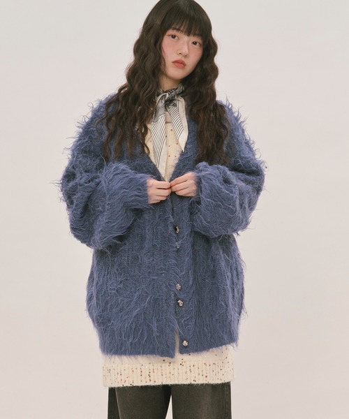 mix color shaggy cardigan / ミックスカラーシャギーカーディガン