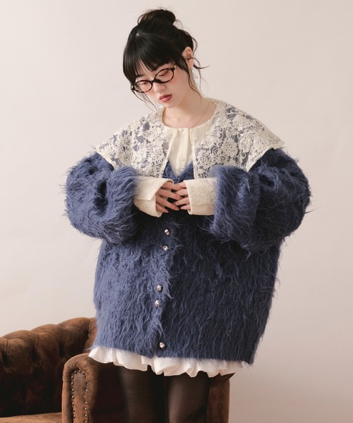 mix color shaggy cardigan / ミックスカラーシャギーカーディガン