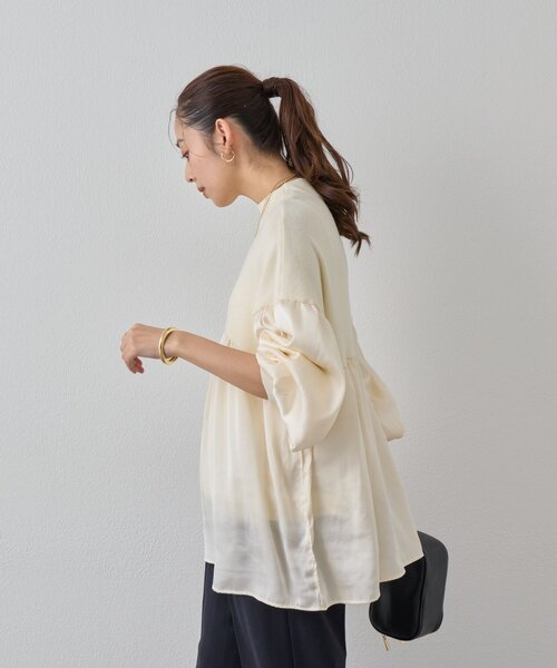 un dix cors（アンディコール）の「《デイリーに活躍》ミドルネックニットプルオーバー（ニット/セーター・レディース・アイボリー/ブラック・FREE）」の17枚目の写真