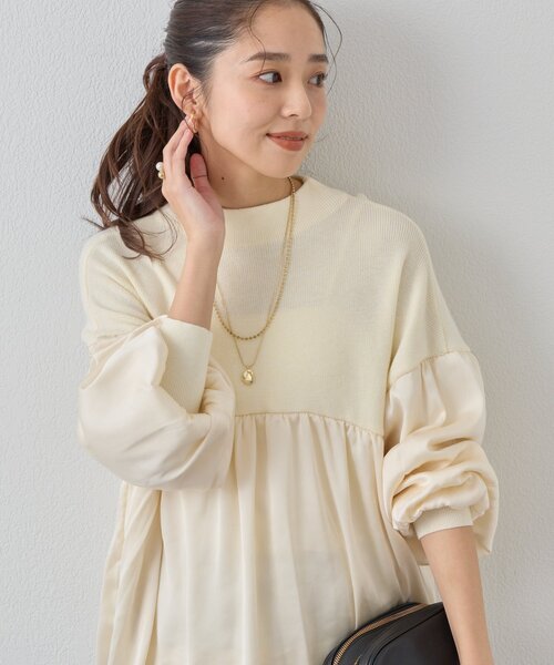 un dix cors（アンディコール）の「《デイリーに活躍》ミドルネックニットプルオーバー（ニット/セーター・レディース・アイボリー/ブラック・FREE）」の19枚目の写真