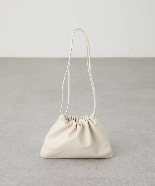 BEARDSLEY（ビアズリー）の「《NOTHING WRITTEN》レザー巾着バッグ（ハンドバッグ・レディース・ベージュ・FREE）」の7枚目の写真