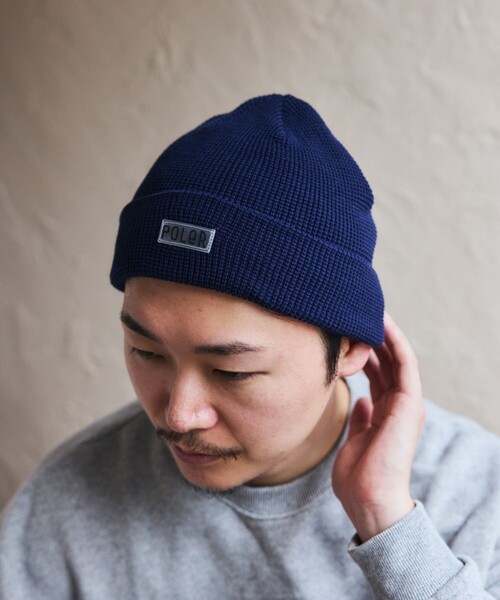 POLeR（ポーラー）の「POLeR × FREAK'S STORE/ポーラー × フリークスストア 別注 BEANIE ワンポイントロゴ ビーニー（ニットキャップ/ビーニー・メンズ・ブラック/ネイビー/オレンジ・ONE SIZE）」の7枚目の写真