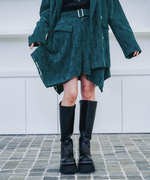 HARE(ハレ)の「モールレーススカパン(HARE)(その他パンツ・レディース・ブラック/ブルーグリーン・FREE)」の1枚目の写真