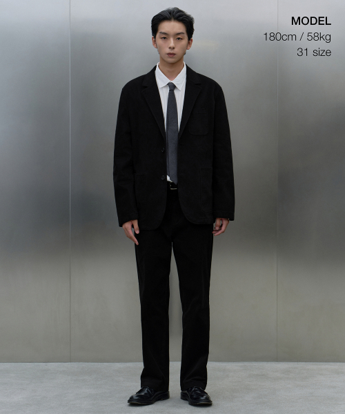 MUSINSA STANDARD（ムシンサスタンダード）の「[シティワーカーズ] モールスキンテーパードパンツ [ブラック]（その他パンツ・メンズ・その他・40/38/42/36/34/32/30/31/33/26/27/28/29）」の2枚目の写真