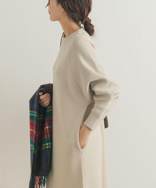 URBAN RESEARCH DOORS（アーバンリサーチドアーズ）の「スウェットライクニットワンピース（ワンピース・レディース・チャコールグレー/ボルドー/ベージュ・FREE）」の9枚目の写真