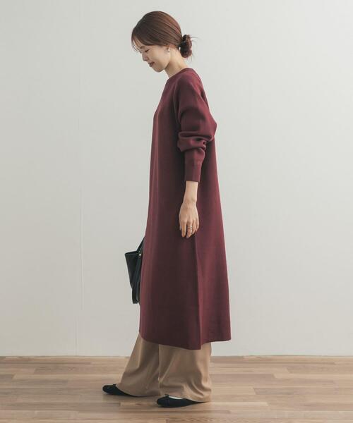 URBAN RESEARCH DOORS（アーバンリサーチドアーズ）の「スウェットライクニットワンピース（ワンピース・レディース・チャコールグレー/ボルドー/ベージュ・FREE）」の19枚目の写真