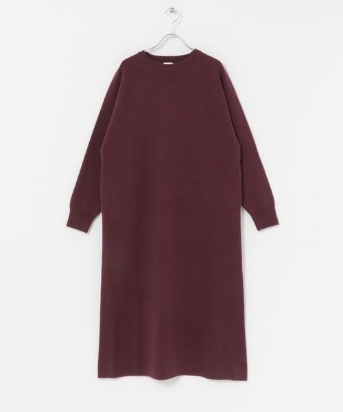 URBAN RESEARCH DOORS（アーバンリサーチドアーズ）の「スウェットライクニットワンピース（ワンピース・レディース・チャコールグレー/ボルドー/ベージュ・FREE）」の12枚目の写真