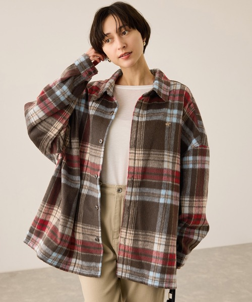 BEVERLY HILLS POLO CLUB（ビバリーヒルズポロクラブ）の「【BEVERLY HILLS POLO CLUB・WEB限定】シャギーチェックシャツ（シャツ/ブラウス・レディース・グリーン系その他/オレンジ系その他/ブラウン系その他2・FREE）」の7枚目の写真