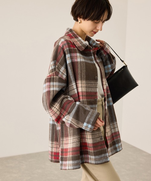 BEVERLY HILLS POLO CLUB（ビバリーヒルズポロクラブ）の「【BEVERLY HILLS POLO CLUB・WEB限定】シャギーチェックシャツ（シャツ/ブラウス・レディース・グリーン系その他/オレンジ系その他/ブラウン系その他2・FREE）」の6枚目の写真