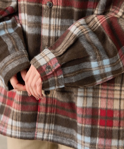 BEVERLY HILLS POLO CLUB（ビバリーヒルズポロクラブ）の「【BEVERLY HILLS POLO CLUB・WEB限定】シャギーチェックシャツ（シャツ/ブラウス・レディース・グリーン系その他/オレンジ系その他/ブラウン系その他2・FREE）」の21枚目の写真