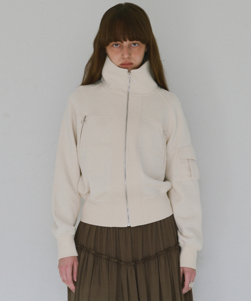 Jersey Short Bomber Jacket [Ecru]