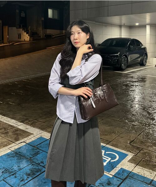 MUSINSA STANDARD WOMAN（ムシンサスタンダードウーマン）の「レディースプリーツミドル丈[ミディアムグレー]（スカート・レディース・グレー・X-SMALL/SMALL/MEDIUM/LARGE）」の11枚目の写真