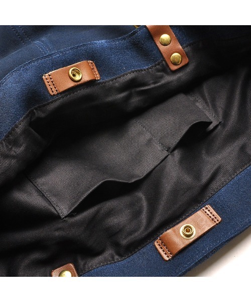 TONE SELECT GOODS(トーンセレクトグッズ)の「Butler Verner Sails(バトラーバーナーセイルズ) スエードビッグトート 牛革 日本製 (JA-1157-3)【スエードビッグトート 】(ショルダーバッグ・メンズ・ネイビー/キャメル・FREE)」の7枚目の写真