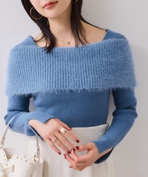 VIS | フェザーヤーンオフショルもちもちリブニット/イージーケア(ニット/セーター)