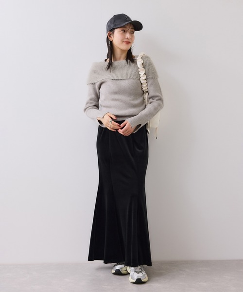 VIS（ビス）の「フェザーヤーンオフショルもちもちリブニット/イージーケア（ニット/セーター・レディース・ブルー系その他4/ブラック/ライトグレー/オフホワイト・FREE）」の15枚目の写真