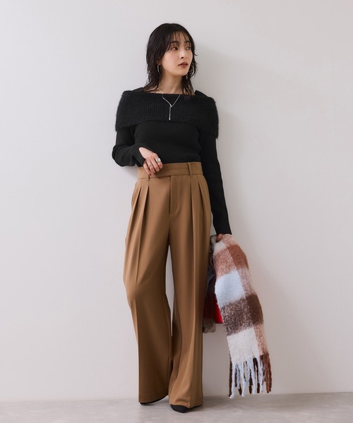 VIS（ビス）の「フェザーヤーンオフショルもちもちリブニット/イージーケア（ニット/セーター・レディース・ブルー系その他4/ブラック/ライトグレー/オフホワイト・FREE）」の7枚目の写真