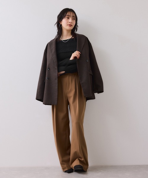 VIS（ビス）の「フェザーヤーンオフショルもちもちリブニット/イージーケア（ニット/セーター・レディース・ブルー系その他4/ブラック/ライトグレー/オフホワイト・FREE）」の9枚目の写真