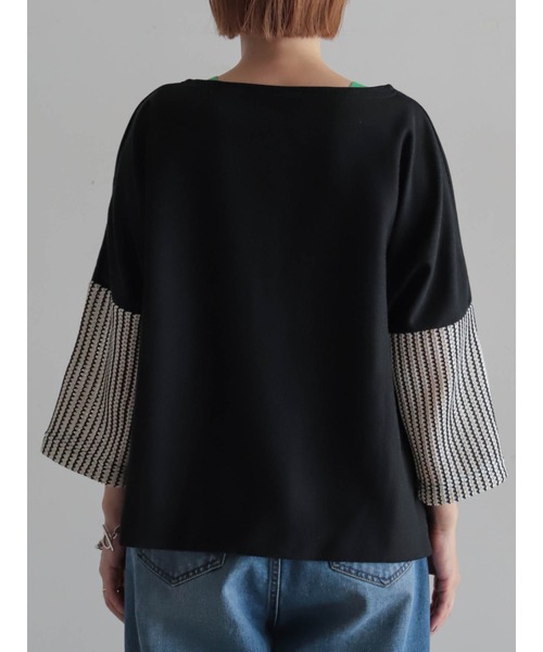 FIL DE FER(フィルデフェール)の「ラッセルニットコンビ ドルマンP/O(Tシャツ/カットソー・レディース・ブラック/ライトグレー・FREE)」の15枚目の写真