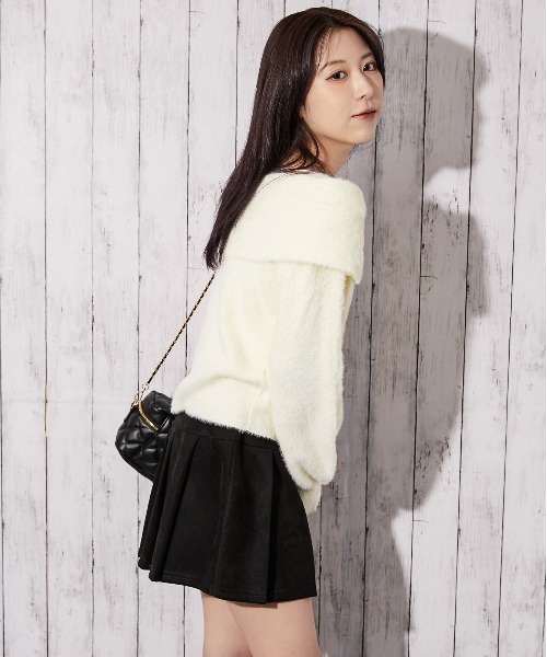 GORGE(ゴージ)の「《パール×リボンデザイン》レディース フェザーニット プルオーバー フェミニン 秋冬(ニット/セーター・レディース・アイボリー/ピンク/チャコール/サックスブルー・F)」の12枚目の写真