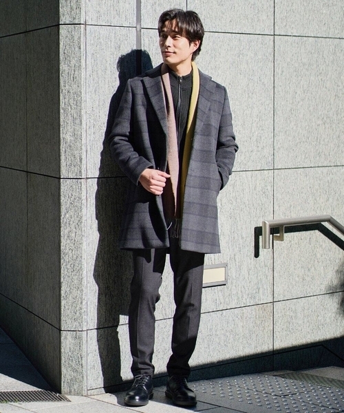 セール】ウールライトビーバーチェックチェスターコート（その他