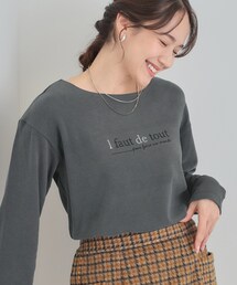 【洗濯機可/S-LL】大人が着やすい小さめロゴ 刺繍ロンT