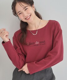 【洗濯機可/S-LL】大人が着やすい小さめロゴ 刺繍ロンT