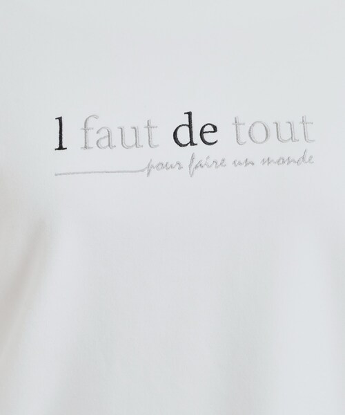 DRESKIP(ドレスキップ)の「【洗濯機可/S-LL】大人が着やすい小さめロゴ 刺繍ロンT(Tシャツ/カットソー・レディース・ボルドー/オフホワイト/チャコールグレー・01/02/03/04)」の7枚目の写真