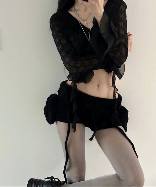 GILAARCHIVE(ギラアーカイブ)の「BOLD LOGO POCKET KNIT SHORTS_BLACK(その他パンツ・レディース・ブラック・FREE)」の15枚目の写真