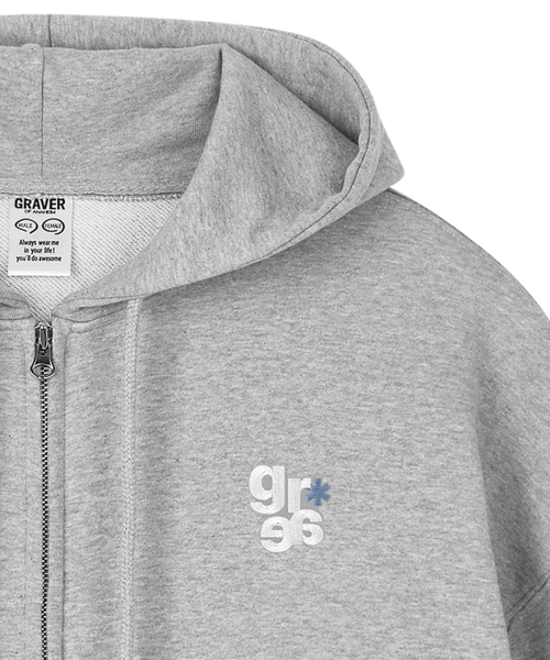 GRAVER（グレーバー）の「[ユニセックス]GRAE-S刺繍フードジップアップ_2カラー（パーカー・レディース・ブラック/杢グレー・MEDIUM/LARGE）」の6枚目の写真
