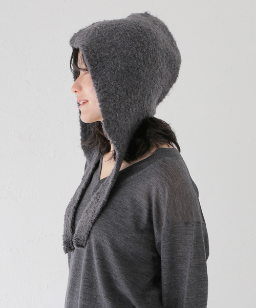 B.C STOCK（ベーセーストック）の「ウール混フライトキャップ（キャップ・レディース・ブラック/チャコールグレー/ホワイト・FREE）」の11枚目の写真