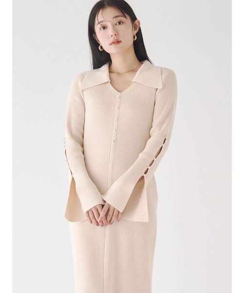 LAGUNAMOON（ラグナムーン）の「ビックカラーメタルボタンワンピース（ワンピース・レディース・ブラック/アイボリー/ブラウン・MEDIUM/SMALL）」の2枚目の写真