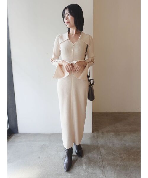 LAGUNAMOON（ラグナムーン）の「ビックカラーメタルボタンワンピース（ワンピース・レディース・ブラック/アイボリー/ブラウン・MEDIUM/SMALL）」の7枚目の写真