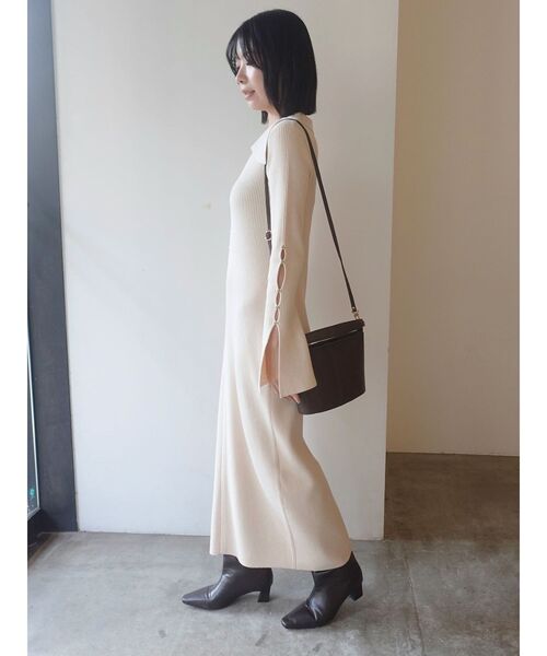 LAGUNAMOON（ラグナムーン）の「ビックカラーメタルボタンワンピース（ワンピース・レディース・ブラック/アイボリー/ブラウン・MEDIUM/SMALL）」の8枚目の写真