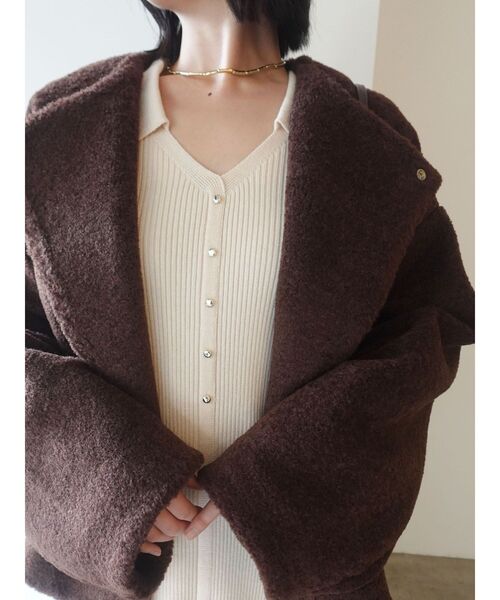 LAGUNAMOON（ラグナムーン）の「ビックカラーメタルボタンワンピース（ワンピース・レディース・ブラック/アイボリー/ブラウン・MEDIUM/SMALL）」の9枚目の写真