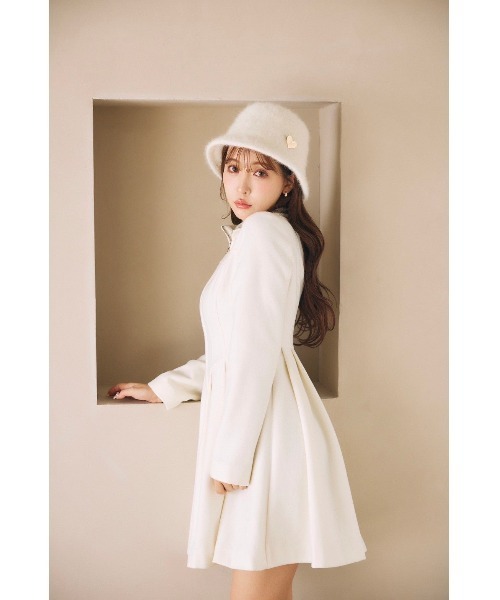MISTREASS(ミストレアス)の「High Neck F&F Wool Coat Dress(その他アウター・レディース・グレー/アイボリー・FREE)」の4枚目の写真