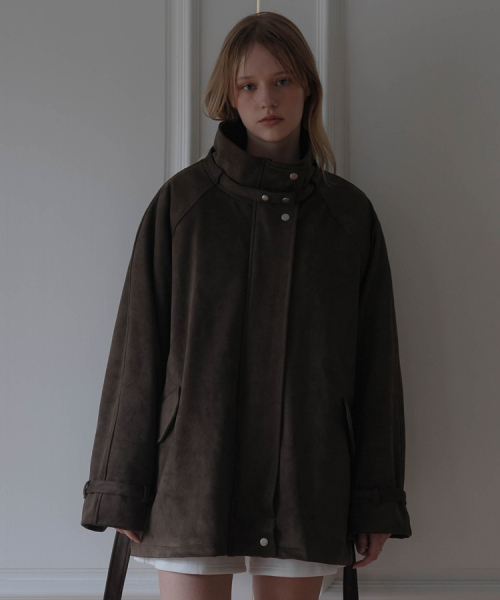 Fur Lined Suede Jacket [Brown]