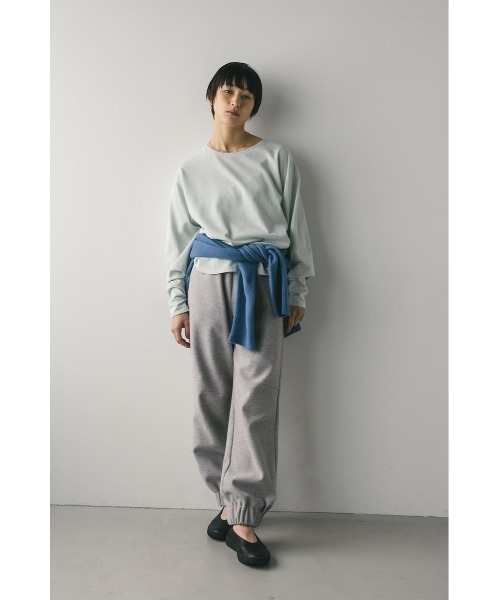 STYLEMIXER(スタイルミキサー)の「ヘムギャザーフォルムパンツ(スウェットパンツ・レディース・グレー/ブラック・SMALL/MEDIUM)」の11枚目の写真