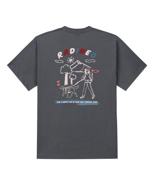 RADINEO(ラディネオ)の「ファミリードッグ グレー 半袖Tシャツ(Tシャツ/カットソー・メンズ・その他・LARGE/MEDIUM/SMALL/X-LARGE)」の1枚目の写真
