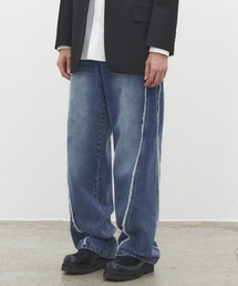 Curved Wide Jeans DCPT033SCBlueB