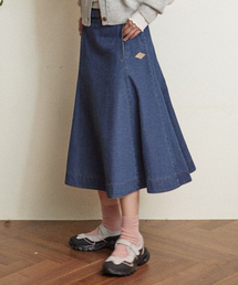 W COTTON FLARED SKIRT [BLUE]