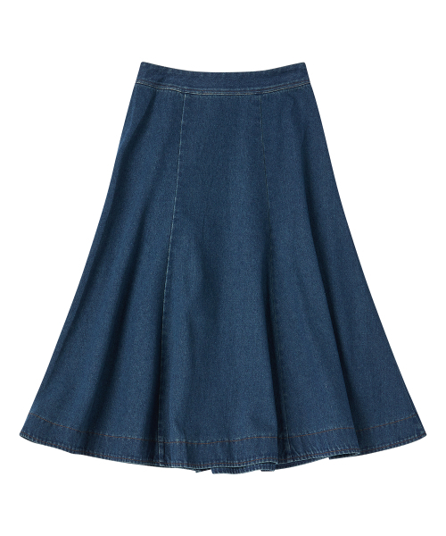 COMONINOZ（コモニノズ）の「W COTTON FLARED SKIRT [BLUE]（スカート・レディース・ブルー・SMALL/MEDIUM）」の3枚目の写真