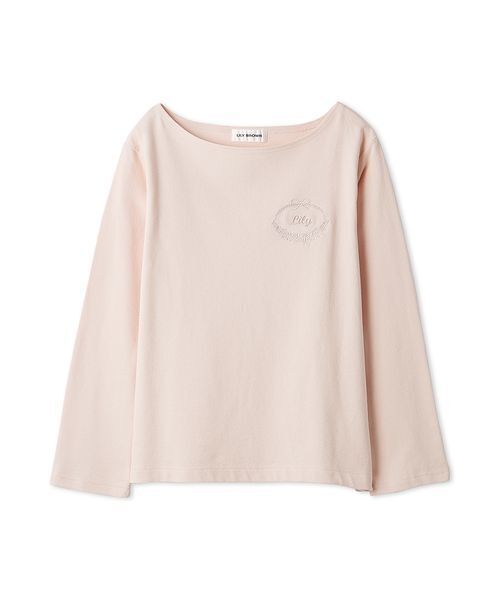 LILY BROWN(リリーブラウン)の「フラワーネームトップス(Tシャツ/カットソー・レディース・ホワイト/ネイビー/ピンク・F)」の3枚目の写真