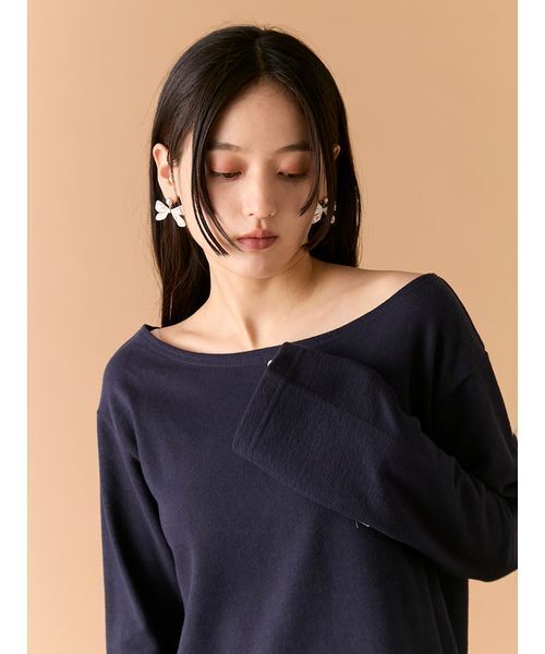 LILY BROWN(リリーブラウン)の「フラワーネームトップス(Tシャツ/カットソー・レディース・ホワイト/ネイビー/ピンク・F)」の9枚目の写真