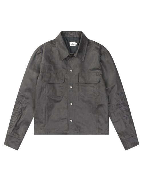 SUNDAY FRUIT MARKET(サンデーフルーツマーケット)の「COSMIC FAUX LEATHER JACKET CHARCOAL(ライダースジャケット・メンズ・その他・MEDIUM/LARGE)」の2枚目の写真