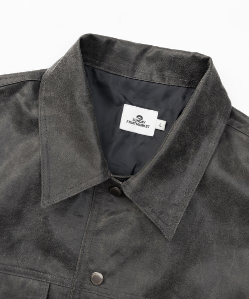SUNDAY FRUIT MARKET(サンデーフルーツマーケット)の「COSMIC FAUX LEATHER JACKET CHARCOAL(ライダースジャケット・メンズ・その他・MEDIUM/LARGE)」の6枚目の写真